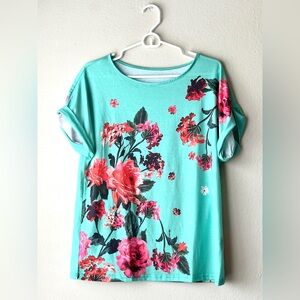 Emory Rose Teal Flower shirt